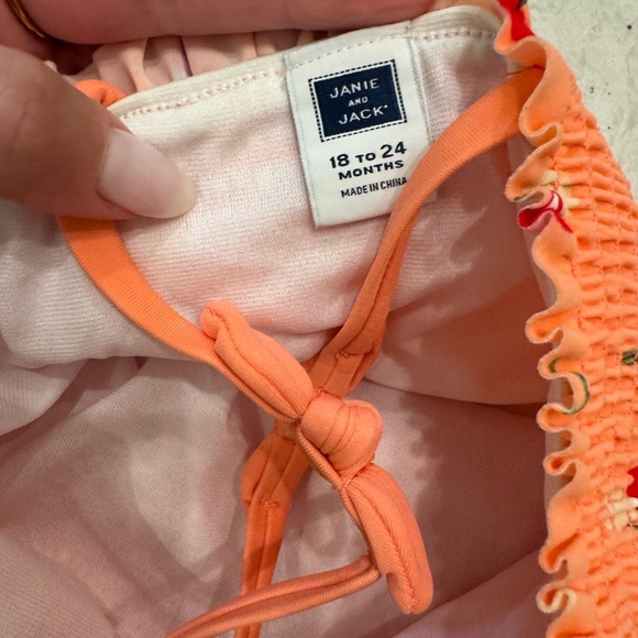 Janie and Jack Baby Smocked Cherry Swimsuit Bubble - Picture 3 of 5